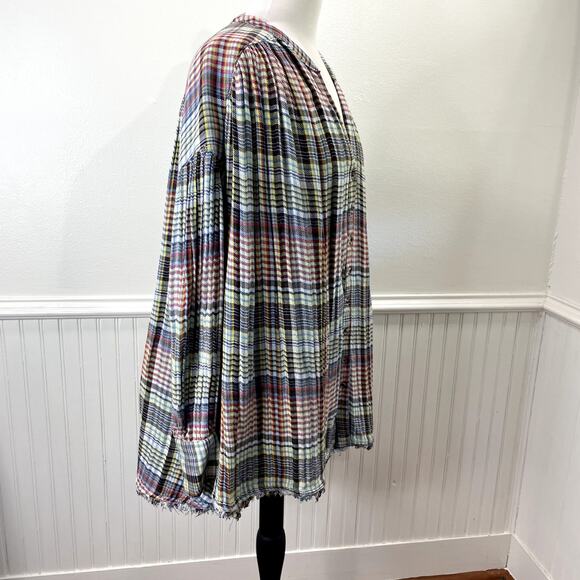 Free People Multicolor Plaid Button Down Shirt - Picture 5 of 12